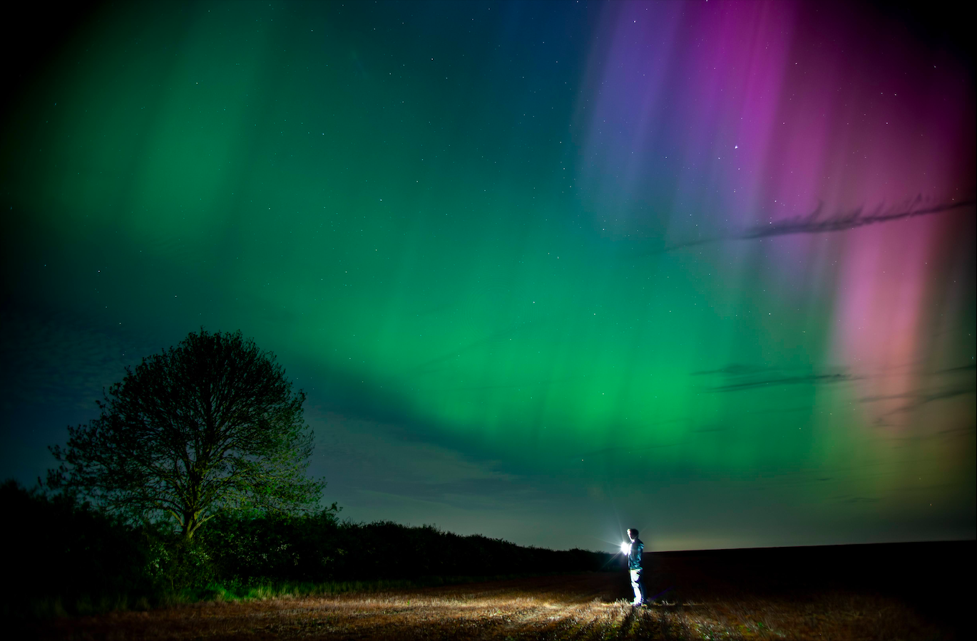 An image of the aurora borealis over rutland, England
